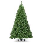 7.5 ft. Green Hinged Unlit Artificial Christmas Tree with Metal Stand