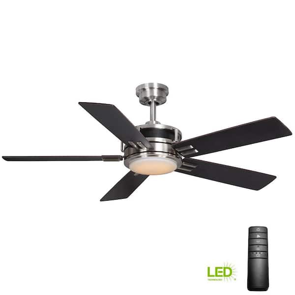 Home Decorators Collection Windlow 52 In Led Indoor Brushed Nickel Ceiling Fan With Light Kit And Remote Control 56082 The Depot - Home Decorators Collection Ceiling Fan Light Kit