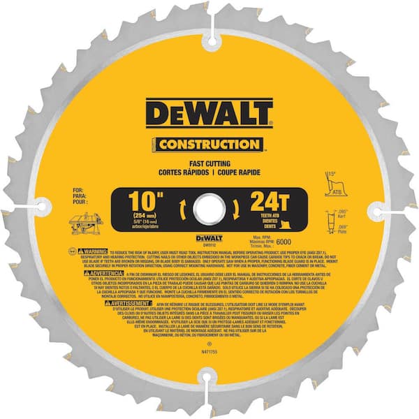 DEWALT Construction 10 in. 24-Teeth Thin Kerf Table Saw Blade
