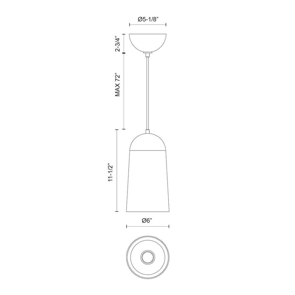 Walnut and Matte Black Single Light Clear Glass Pendant