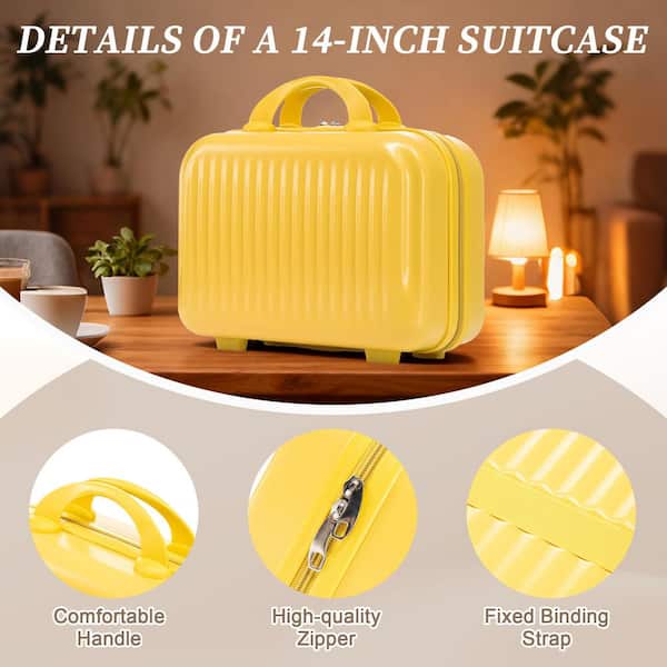 Noble House Lexair 2-Piece Yellow ABS Hardside Spinner Luggage Set