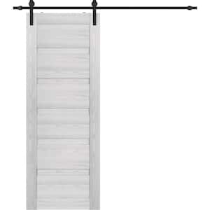 Louver 28 in. x 83.25 in. Ribeira Ash Wood Composite Sliding Barn Door with Hardware Kit