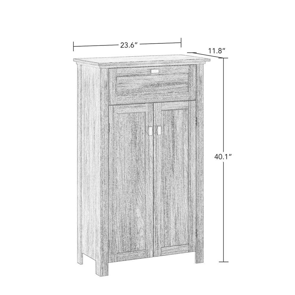 Hayward 43'' Dark Woodgrain Adjustable Shelving Living Room Cabinet