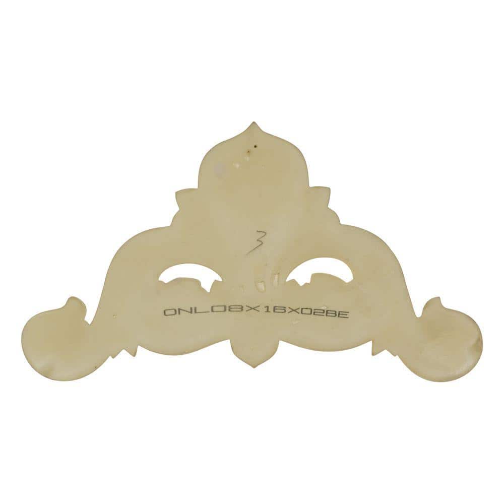 Gray Polyurethane Beaded Scroll Wall Applique