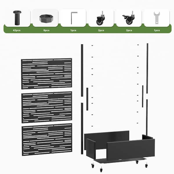 Lumioca 71.37 In. H x 35.1 In. W Black Metal Rectangle Outdoor