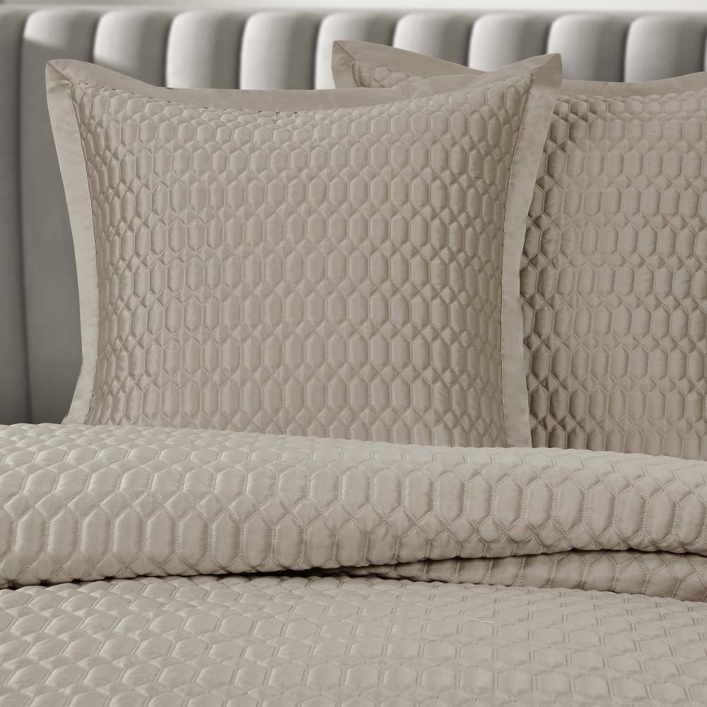 Pebble Quilted Euro Sham with Geometric Pattern