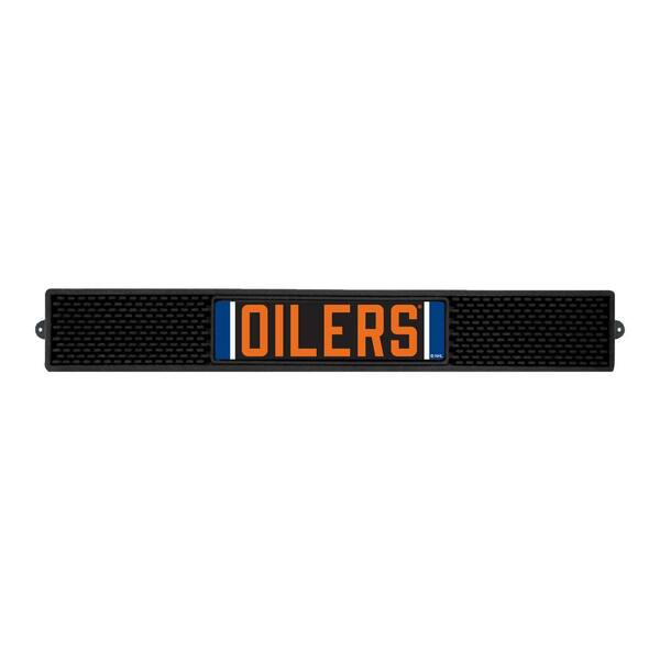 FANMATS NHL- 3.25 in. x 24 in. Black Edmonton Oilers Drink Mat