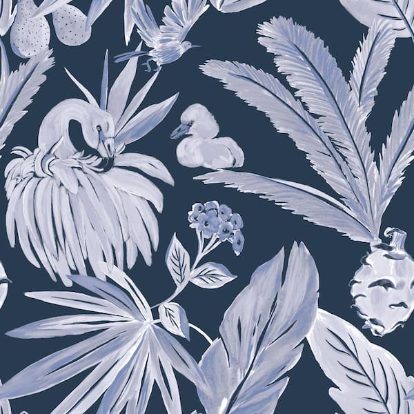 Tempaper She She Flamingos Salinas Sea Removable Peel and Stick Matte Vinyl Wallpaper Sample