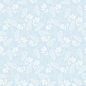 Tiny Tots 2-Collection Light Blue/White Glitter Finish Kids Koala Leaf Design Non-Woven Paper Wallpaper Roll