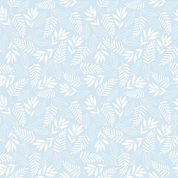 Tiny Tots 2-Collection Light Blue/White Glitter Finish Kids Koala Leaf  Design Non-Woven Paper Wallpaper Roll