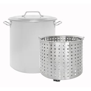 80 qt. Stainless Steel Stock Pot with Steamer Basket Boiler Pot