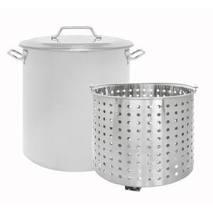 160 qt. Stainless Steel Stock Pot with Steamer Basket