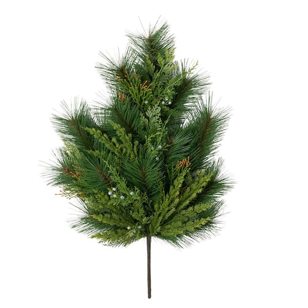 SULLIVANS Artificial 26 in. Mixed Pine and Green Juniper Stem Arrangement