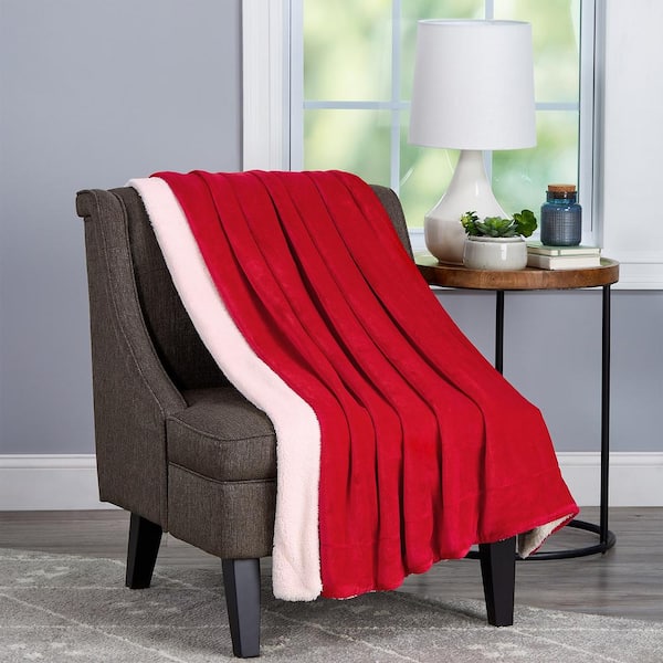 Oversized Plush Poly Fleece Sherpa Throw Blanket