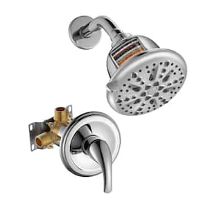 Simple Single-Handle 7-Spray Shower Faucet 1.8 GPM with Adjustable Heads in Chrome (Valve Included)