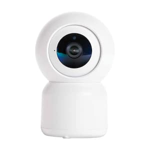 Wired Indoor White PTZ Home Security Camera