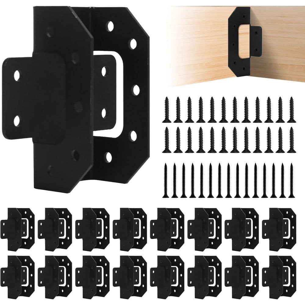 2 x 4 Deck Railing Brackets Carbon Steel Wood Post Handrail Connectors with Screws Black 8 Pack price history on PriceWatchPro