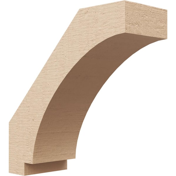 Ekena Millwork 3 in. x 8 in. x 8 in. Imperial Rough Cedar Woodgrain Timberthane Polyurethane Knee Brace, Primed