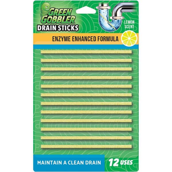 Green Gobbler Bio-Flow Drain Cleaning and Deodorizing Sticks Lemon Scent (12-pack)
