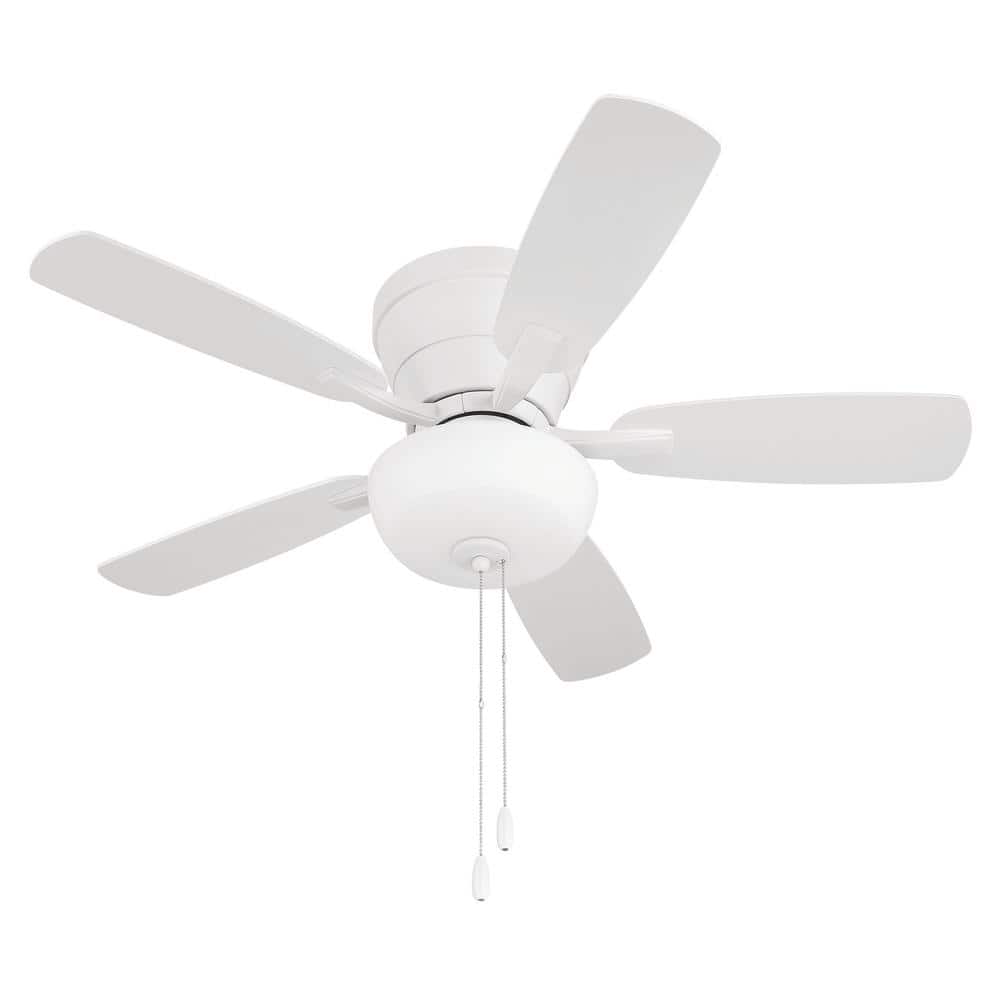 Wheeler 42" White MDF Flush Mount Ceiling Fan with Light