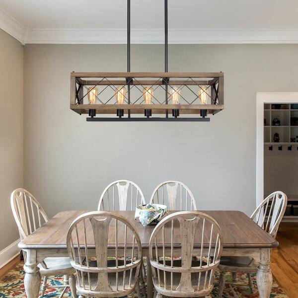 Lnc Wood Chandelier 5 Light Farmhouse Black Linear Rectangular Island Kitchen Dining Room Zyi3qrhd1395537 Lnc Wood Chandelier 5 Light Farmhouse, Black Rectangle Dining Room Chandelier