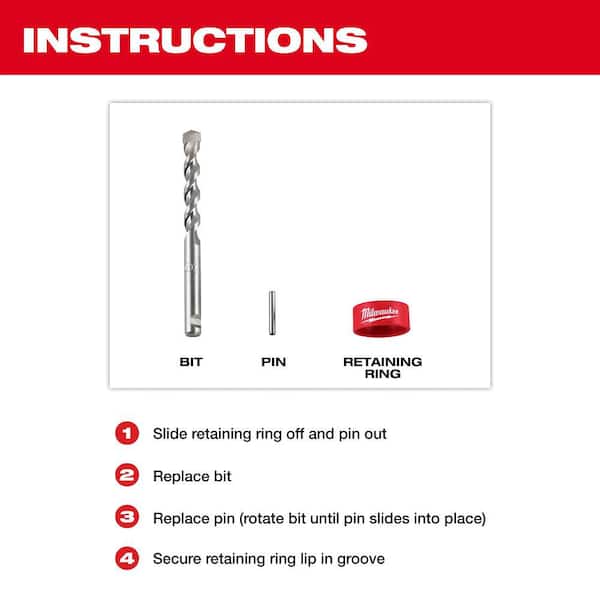 Milwaukee SDS Max One-Piece Core Bit Centering Bit Kit 48-20-5498