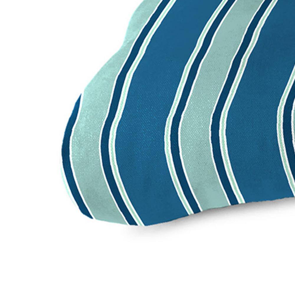 Sanders Stripe Puff Blue and Green Wicker Cushion Set