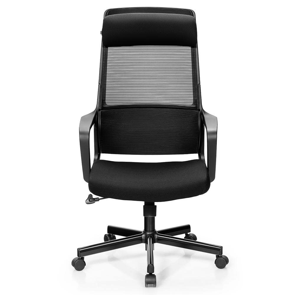 Costway Black Adjustable Mesh Office Task Chair Heating Lumbar Support  Headrest CB10296DK - The Home Depot