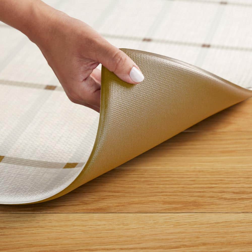 Beige Geometric Memory Foam Anti-Fatigue Mat, 18" x 39"