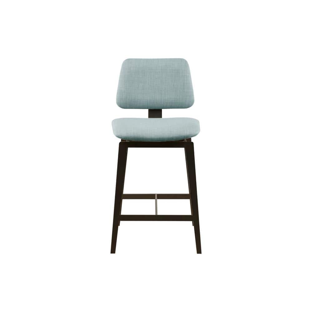 INK+IVY Rogue 25 in. Dusty Blue Wood Counter Stool with Armless 360 ...