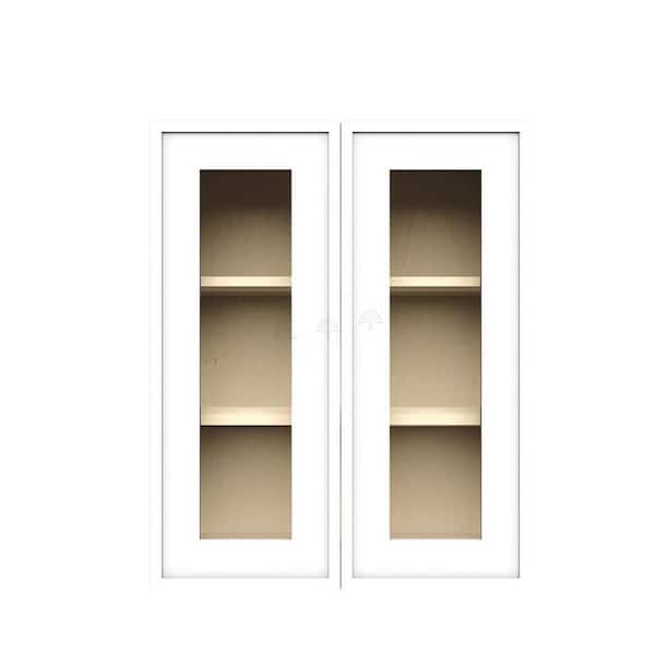 Slim Shaker Assembled 24 in. W x 36 in. H x 12 in. D Wall Kitchen Cabinet in White