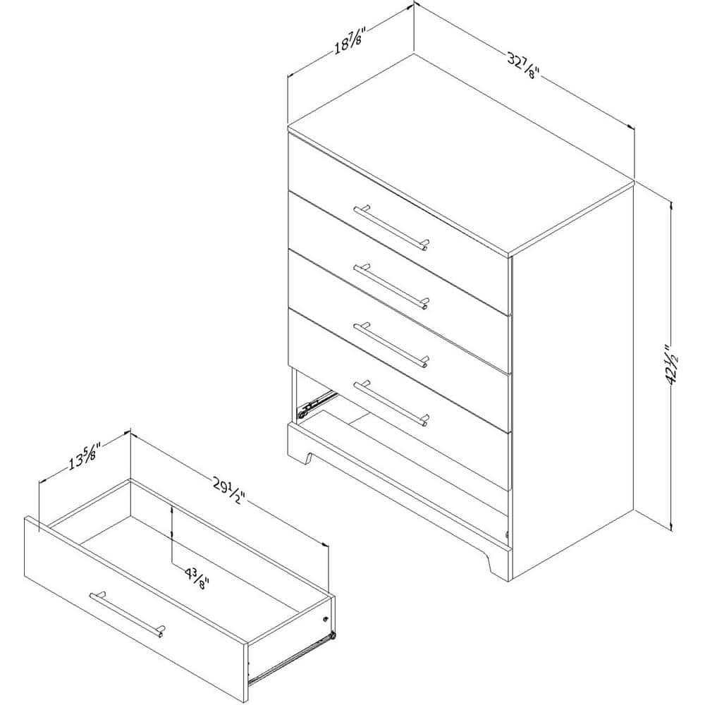 Rustic Oak 5-Drawer Dresser with Extra Deep Drawers