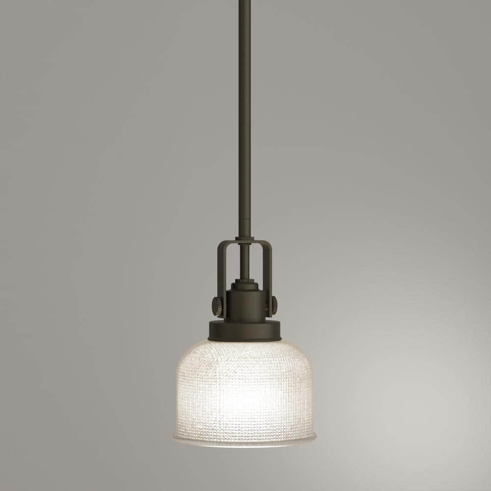 Venetian Bronze Mini Pendant with Prismatic Glass Shade