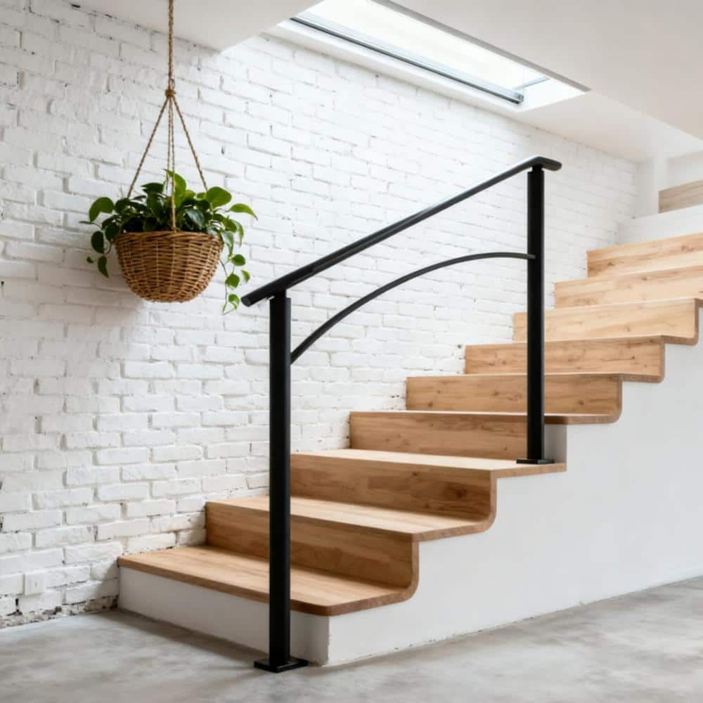 44.3 in. H x 52 in. W Wrought Iron Railing Kit for 1 or 3 Steps, Flexible Front Porch Hand Rail price history on PriceWatchPro