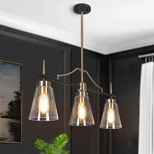 Uolfin 3-Light Black and Gold Chandelier 628G83U6RNA56I3 - The Home Depot