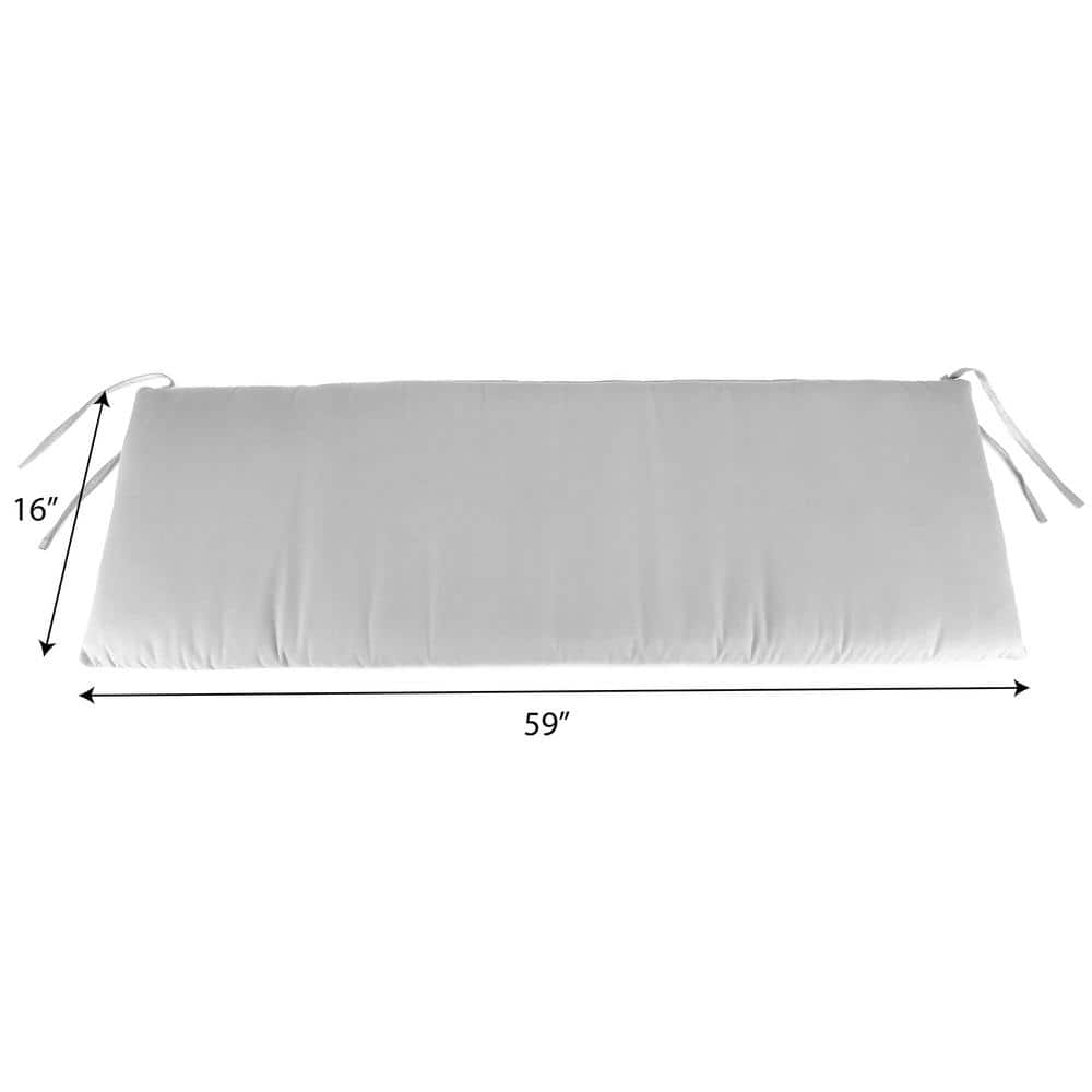 Hydrangea Forest Green Floral Outdoor Bench Cushion with Ties