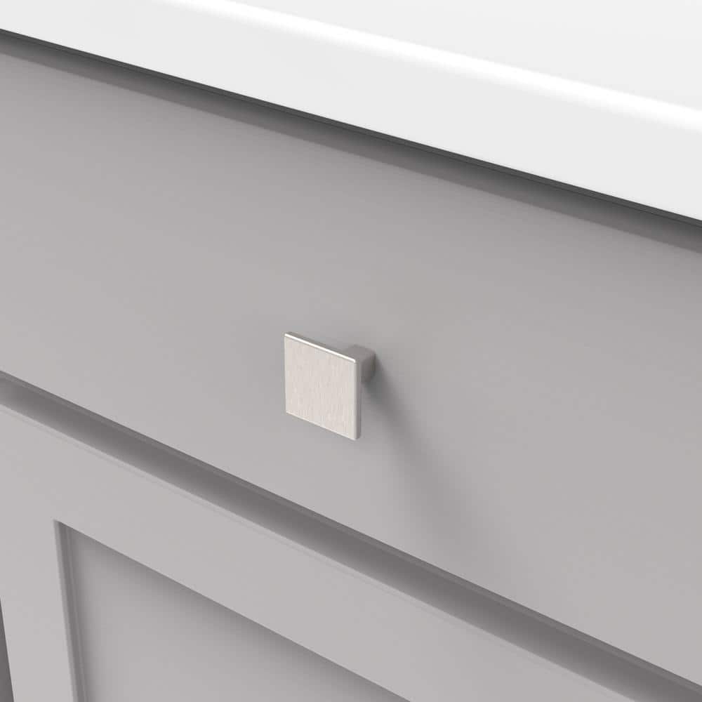 Modern Stainless Steel Square Cabinet Knobs 10-Pack