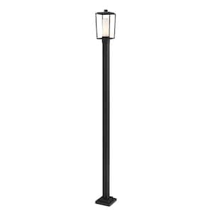 Sheridan 1-Light Black 111.25 in. Aluminum Hardwired Outdoor Weather Resistant Post Light Set with No Bulb Included