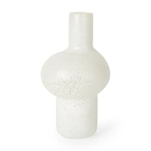 Heket Tall White Glass Vase
