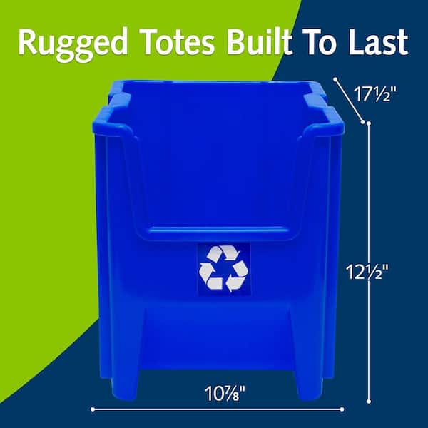 Akro-Mils 13014 Stackable Open-Front Recycling Bin Box Containers