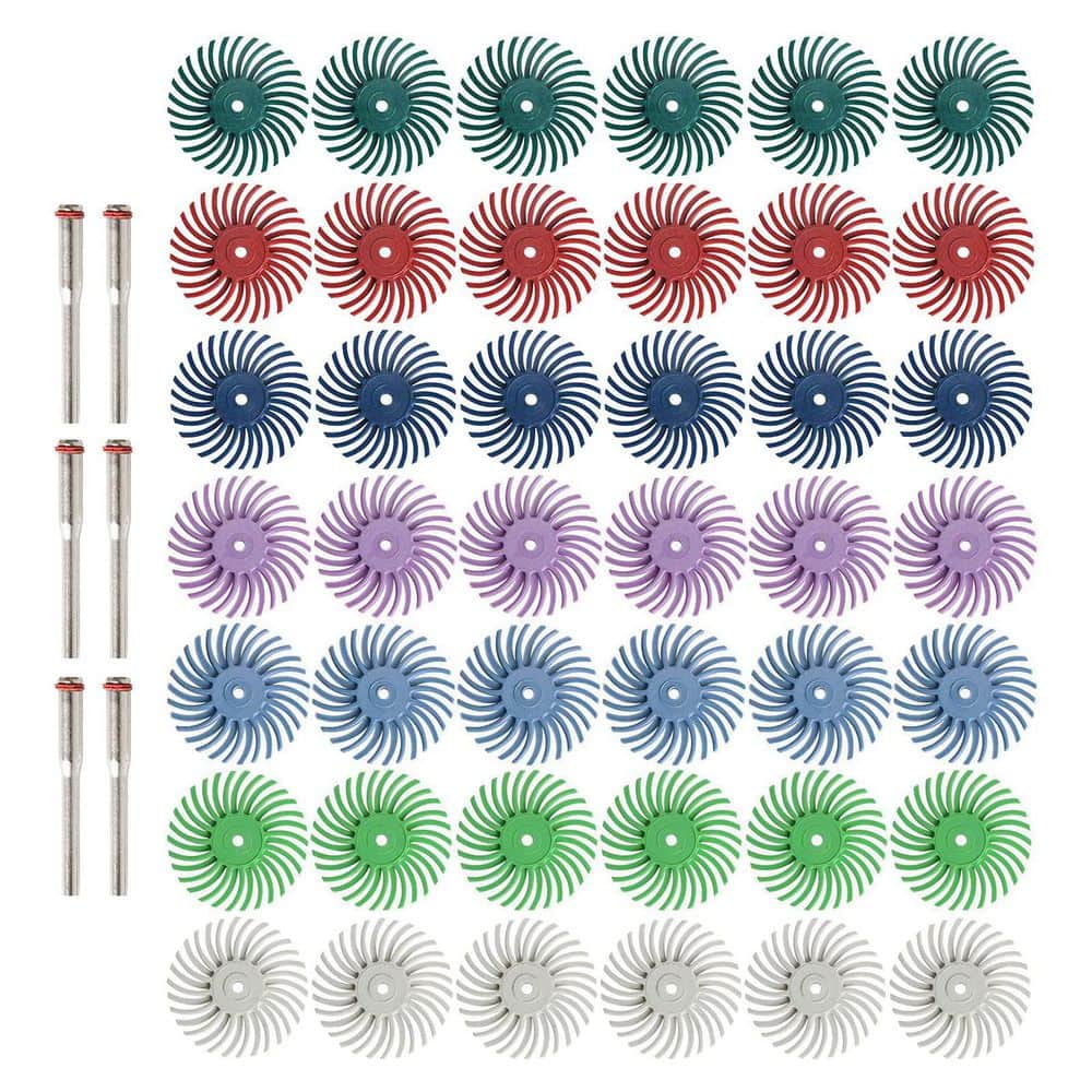 42pcs 1 Inch Radial Bristle Disc Kit with 3mm Shank Mixed Grit 80-2500 for Rotary Tools Jewelry Wood Metal Polishing price history on PriceWatchPro