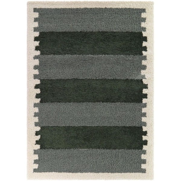 Caproni Grey 5 ft. 3 in. x 7 ft. Striped Area Rug
