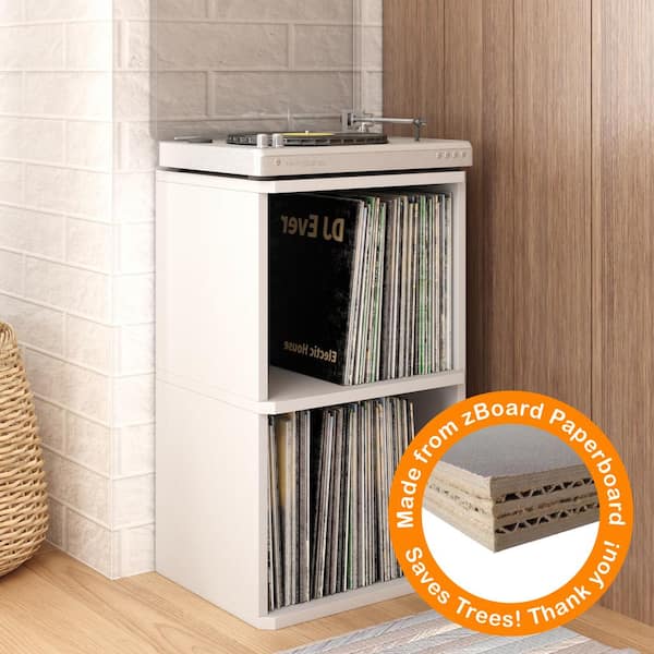 Vinyl Record Wall Mount- 5 Pack | No Wall Damage | Floating Shelf | Black &  White Album Holder | Display Your Best LPs