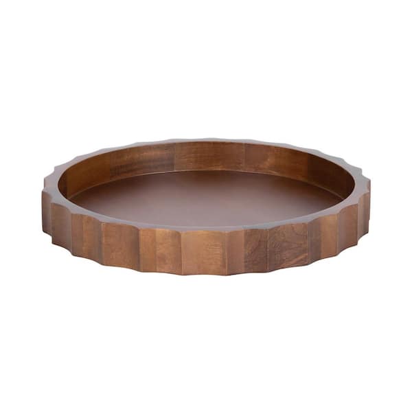 Kate and Laurel Lissi Walnut Brown Wood Decorative Tray