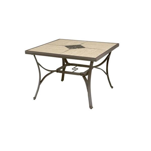 Hampton Bay Pembrey 40 In Square Patio Dining Table Hd14210 The Home Depot - Hampton Bay Belleville Patio Table Replacement Tiles