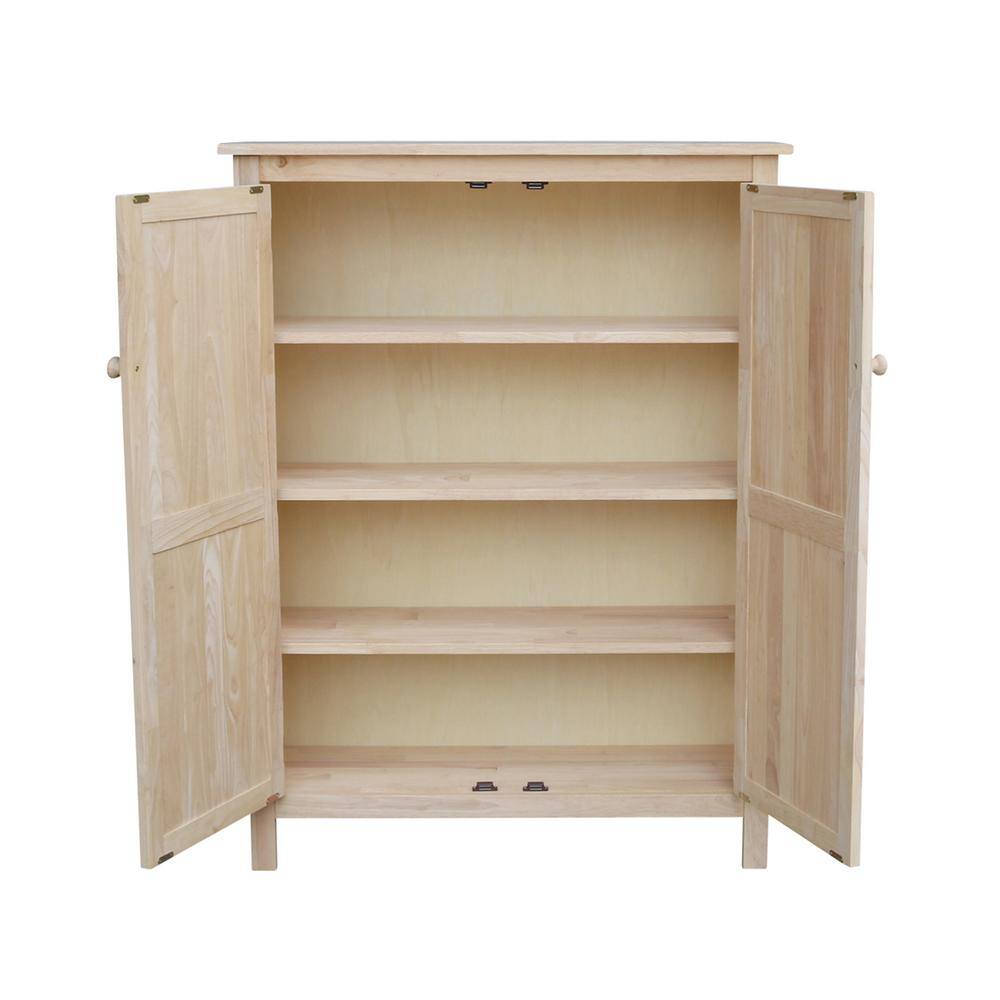 Eco-Friendly Parawood 53" Freestanding Jelly Cupboard with Adjustable Shelving