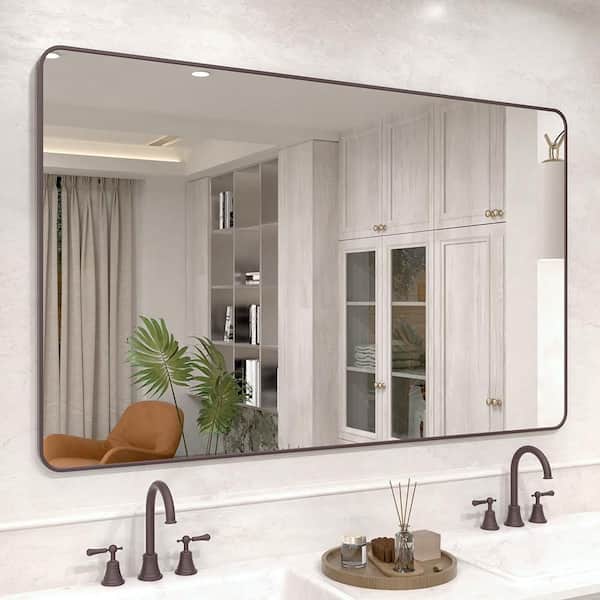 Sylanor Vista 60 in. W x 36 in. H Rectangular Framed Wall Bathroom Vanity Mirror in Oil Rubbed Bronze