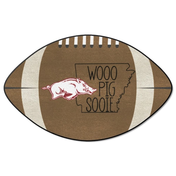 FANMATS Arkansas Razorbacks Brown 1.5 ft. x 2.5 ft. Southern Style Football Area Rug