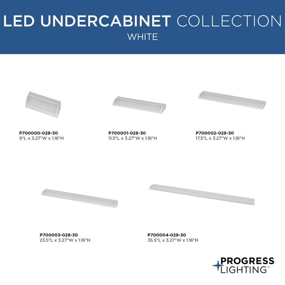 Satin White 9" LED Under Cabinet Light Bar