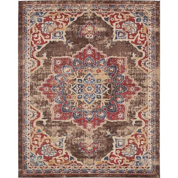 Unique Loom Utopia Helios Chocolate Brown 8' 0 x 10' 0 Area Rug